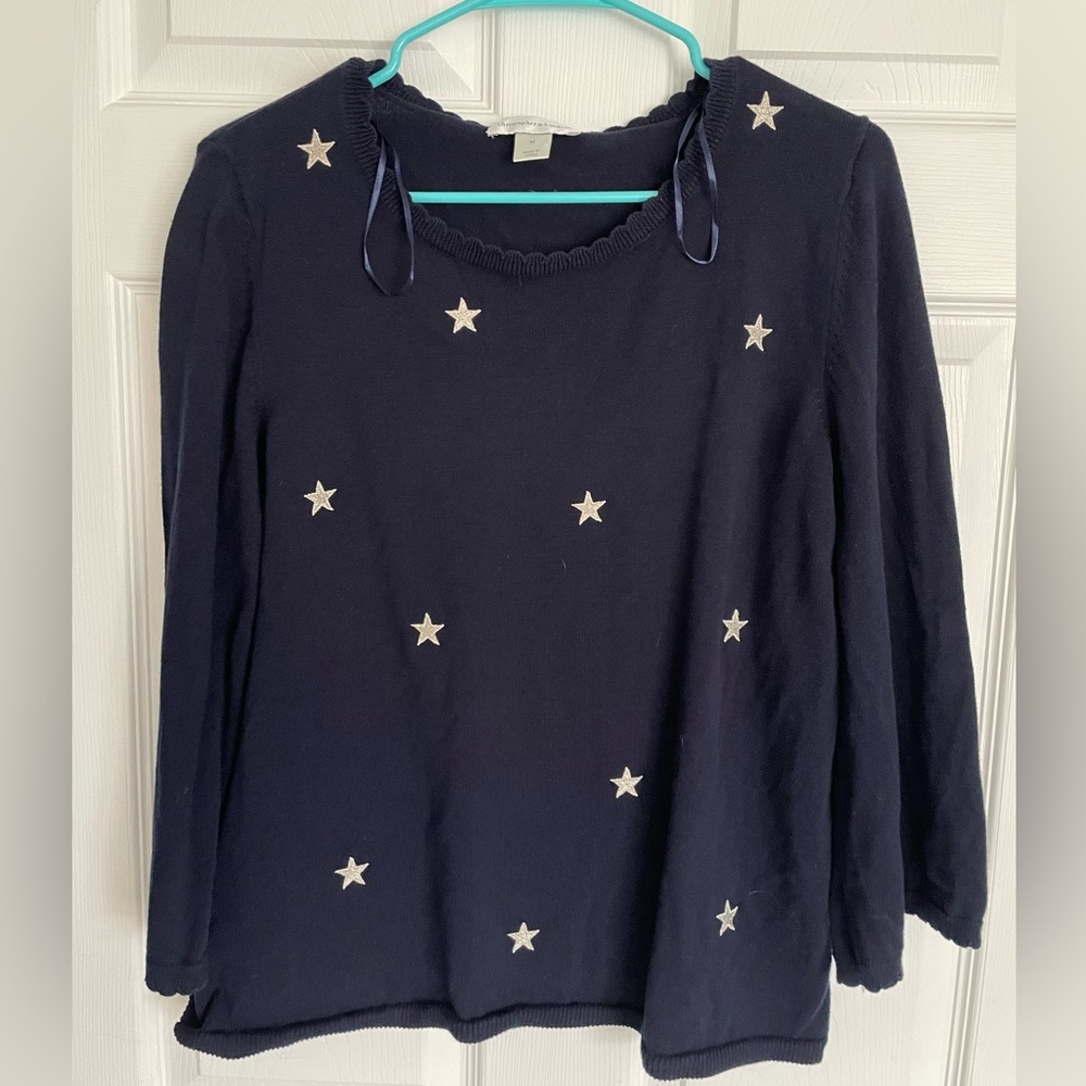 Christopher &Banks Navy star sweater